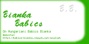 bianka babics business card